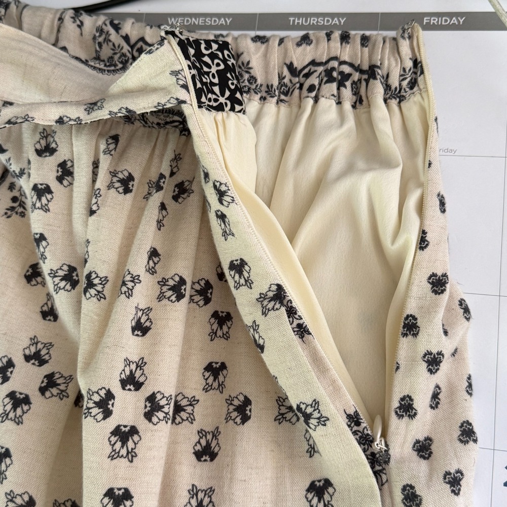 Anthropologie Vineet Bahl Devi Embroidered Midi Skirt Womens M Beige Boho Chic - Picture 11 of 14